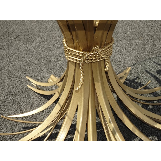 Vintage Italian Gold Wheat Sheaf Side Table For Sale - Image 10 of 11