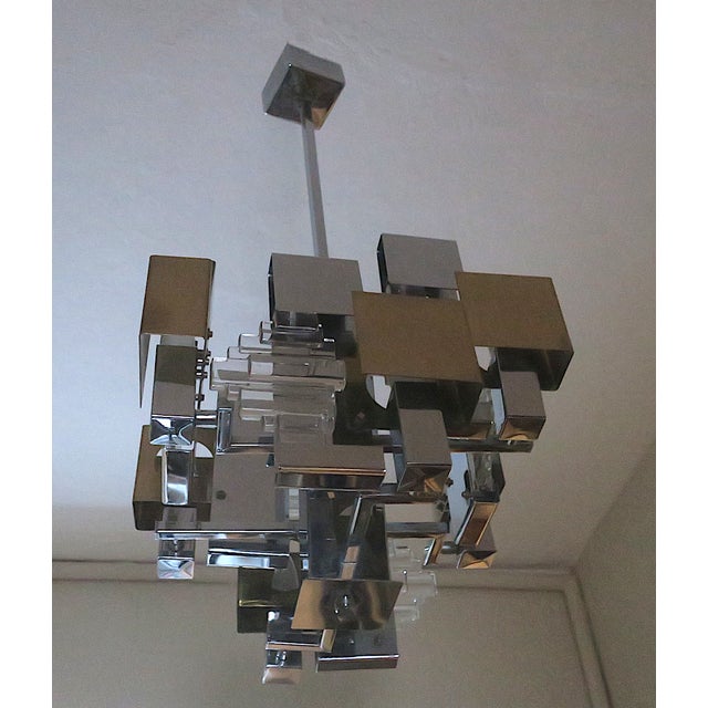 Chandelier in Glass from Gaetano Sciolari, 1960s For Sale - Image 5 of 9