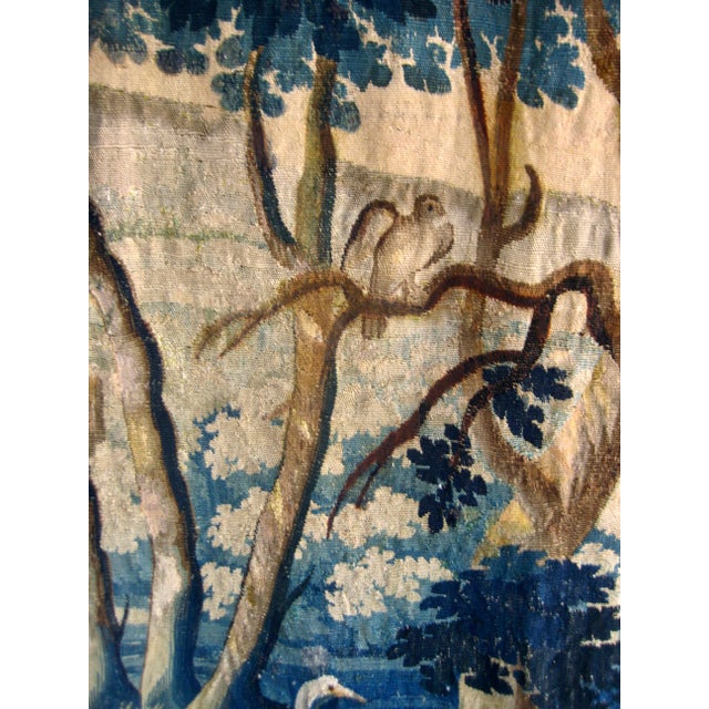 Flemish 18 Century Verdure Three Birds and Thistle Plant For Sale - Image 10 of 18