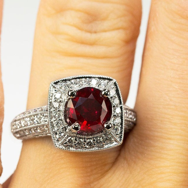 Late 20th Century AGL Certified No Heat Ruby Ring, Size 6.5 For Sale - Image 4 of 4
