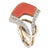 Vintage 1970s Abstract Coral Diamond 14k Yellow Gold Ring Size 4.75 For Sale