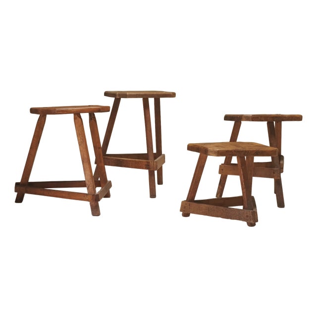 Antique English in Oak, 1800s, Set of 4 For Sale