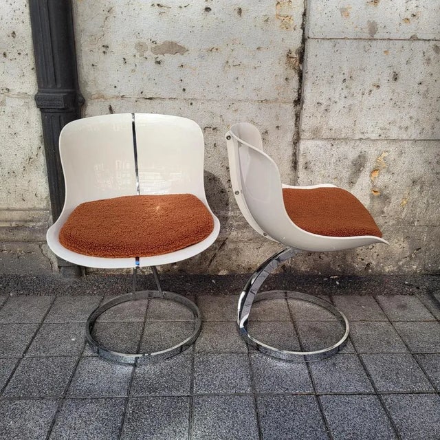 Space Age Style Goldfinger Chairs in Fiberglass and Chrome Steel after Michel Cadestin, France, 1990s, Set of 4 For Sale - Image 9 of 18
