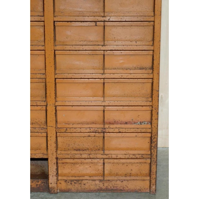 Antique Industrial Metal Workers Chest of Drawers for Screws Nuts & Bolts For Sale - Image 6 of 16