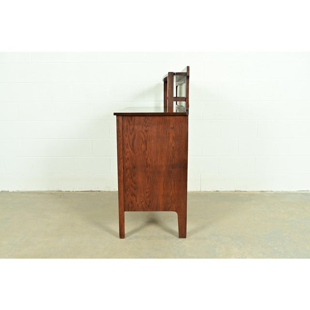 Stickley Brothers Style Antique Mission Oak Arts & Crafts Sideboard or Bar Cabinet, Circa 1910 For Sale - Image 13 of 15