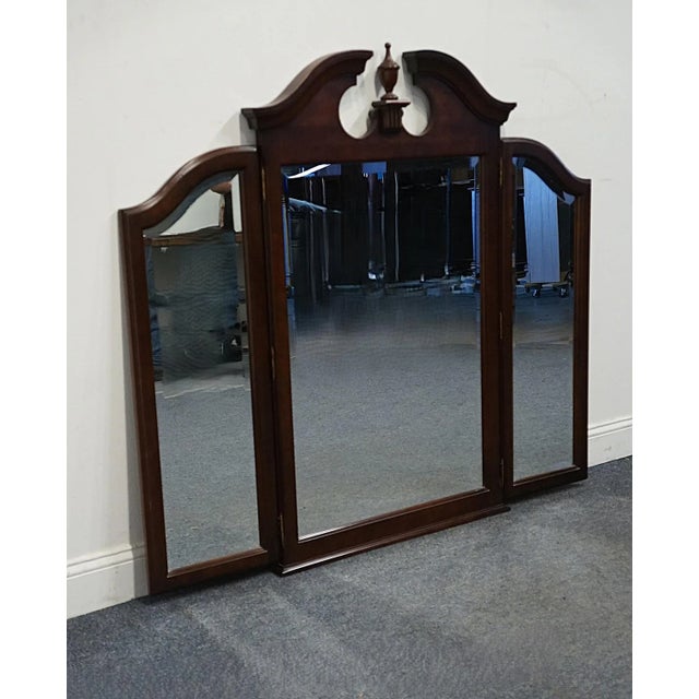 Traditional Kincaid Furniture Cherry Mountain III Traditional Style 58" Tri-View Pediment Mirror 71-116 For Sale - Image 3 of 6