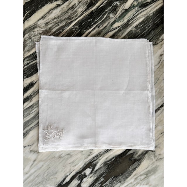 Pomegranate Motif Fine Cotton Linen Napkins - Set of 8 For Sale - Image 13 of 15