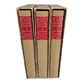 Book Set the Life of Samuel Johnson by Boswell 3 Volume Set W/ Case For Sale