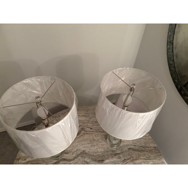 Ralph Lauren Farrah Crystal Column Table Lamps - A Pair For Sale - Image 10 of 15