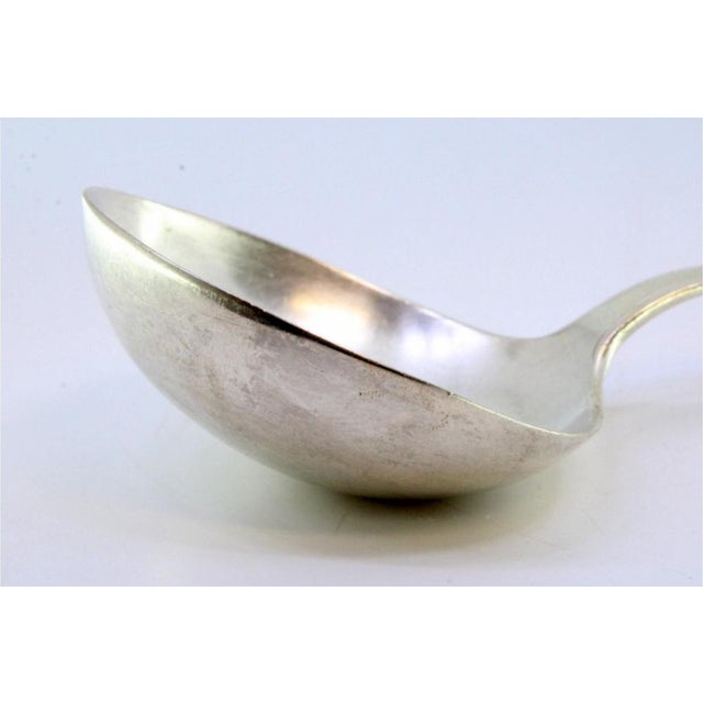 Silver Soup Ladle with Embossed Handle For Sale - Image 5 of 7