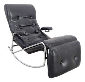 Rocking Chair in Leather from Maison Lama