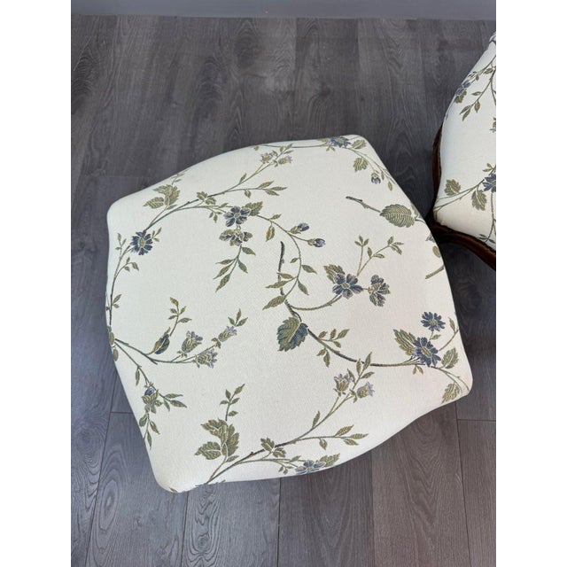 Set of 19th Century Louis XV Armchairs and Ottomans, 1890s, Set of 4 For Sale - Image 10 of 13