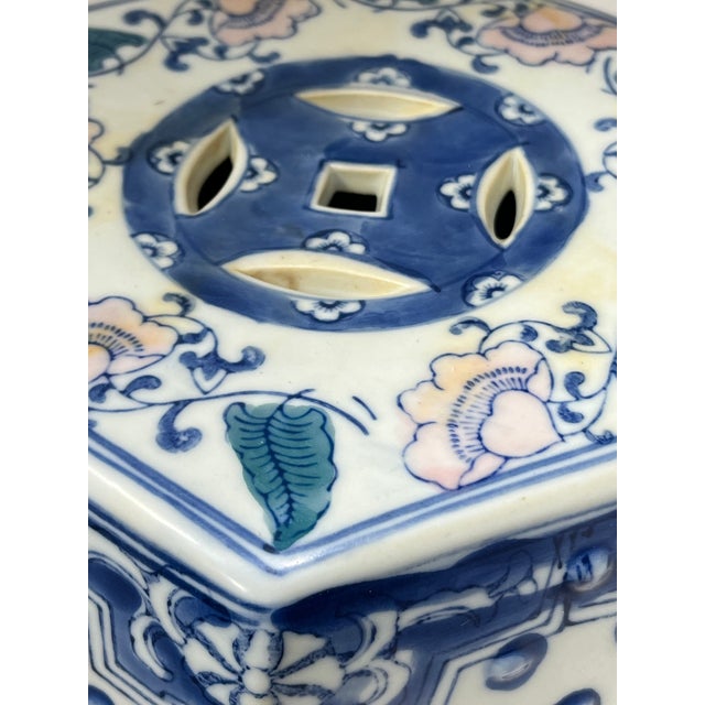 Ceramic Vintage Chinese Hand-Painted Garden Stool For Sale - Image 7 of 9