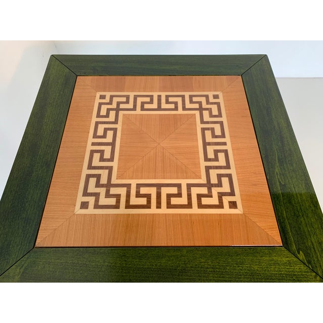 Brown Italian Green Aniline and Maple Coffee Table, 1980s For Sale - Image 8 of 9