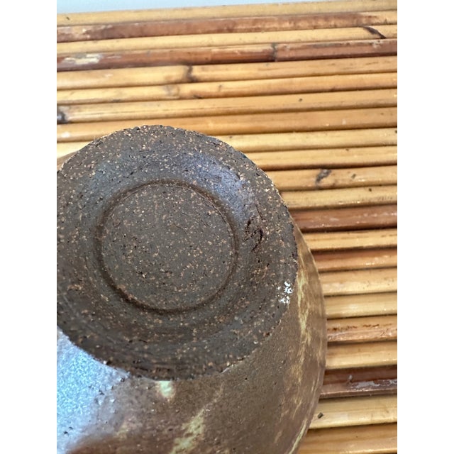 Vintage 1970’s Signed Brown Terracotta Studio Pottery in Matte Bronze Shade For Sale In Los Angeles - Image 6 of 12