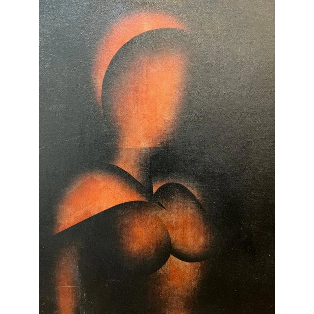 Mid-Century Modern 1970s Signed Art Deco Nude by John Montroue For Sale - Image 3 of 13
