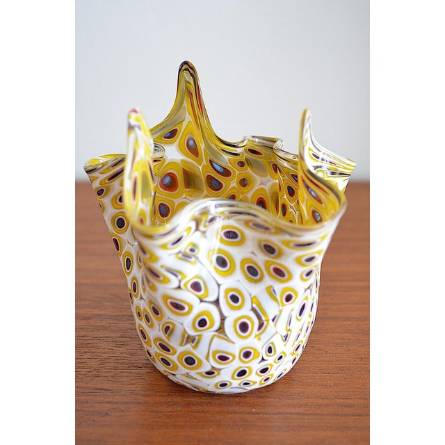 Yellow Murano Glass Handkerchief Vase by Venini, 1960s For Sale - Image 8 of 16