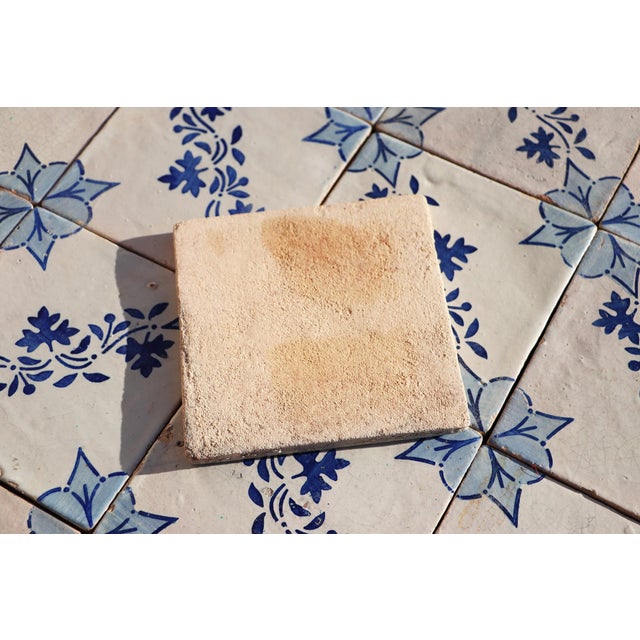 Antique 19th Century Portuguese Tiles With Floral Garland and Star Motif Set of 75 For Sale - Image 18 of 18