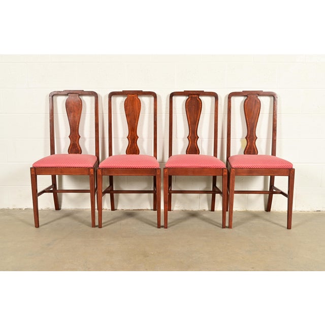 Baker Furniture Style Federal Inlaid Mahogany Dining Chairs, Set of Four For Sale - Image 12 of 12