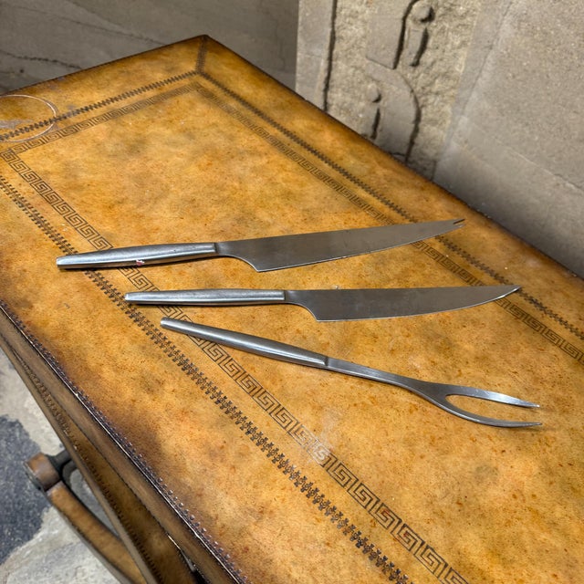 1960s Kalmar Designs Stainless Steel Cutlery Knife Fork, Italy - Set of 3 For Sale - Image 5 of 13