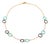 18k Yellow Gold Black Onyx & Turquoise Circle Pendant Necklace, Italy For Sale