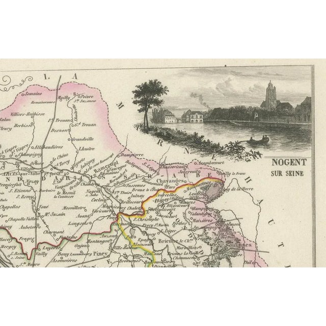 Map of Aube, Troyes and Champagne in France, 19th Century For Sale - Image 5 of 10