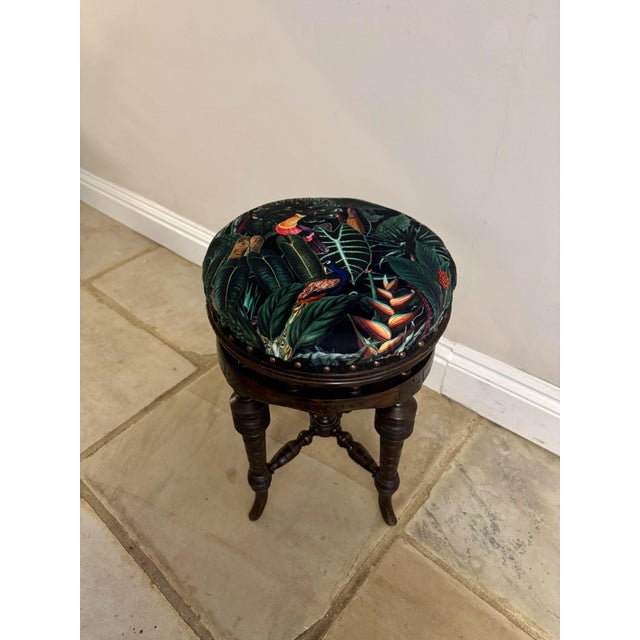 Antique Victorian Mahogany Revolving Piano Stool, 1880s For Sale - Image 3 of 6