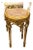 Italian Neoclassical Accent Table – Beige Marble Top With Intricate Gilded Ornamentation For Sale