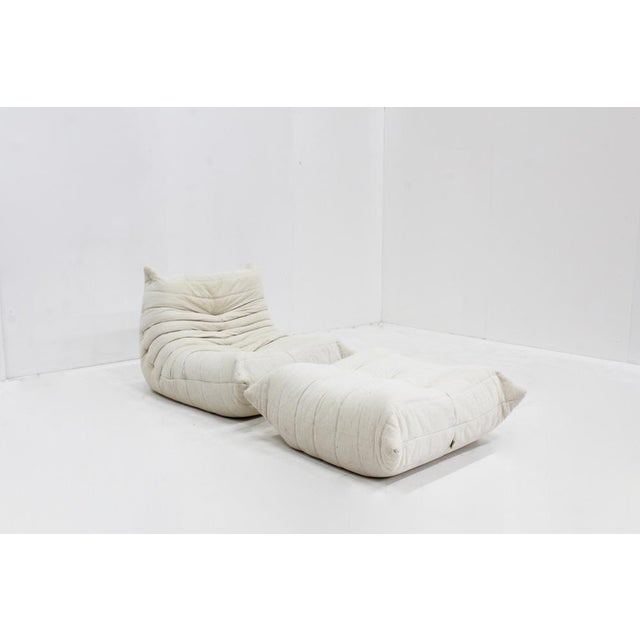 Set of Vintage Togo Chair with Ottoman by Michel Ducaroy for Ligne Roset, 1980s For Sale - Image 14 of 14