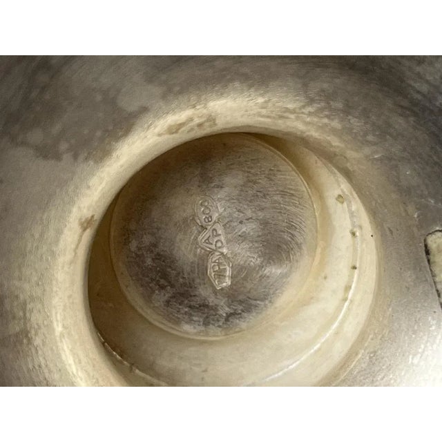 Tea and coffee service 4 pieces plus tray, Empire style, 800 silver, Italy, 1980. The service has an overall weight of...