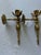 Late 20th Century Vintage Solid Brass Lotus Flower Wall Sconces — Pair For Sale - Image 5 of 8