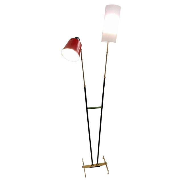 Early Stilnovo Double-Cone Floor Lamp (Original Label) For Sale - Image 9 of 17