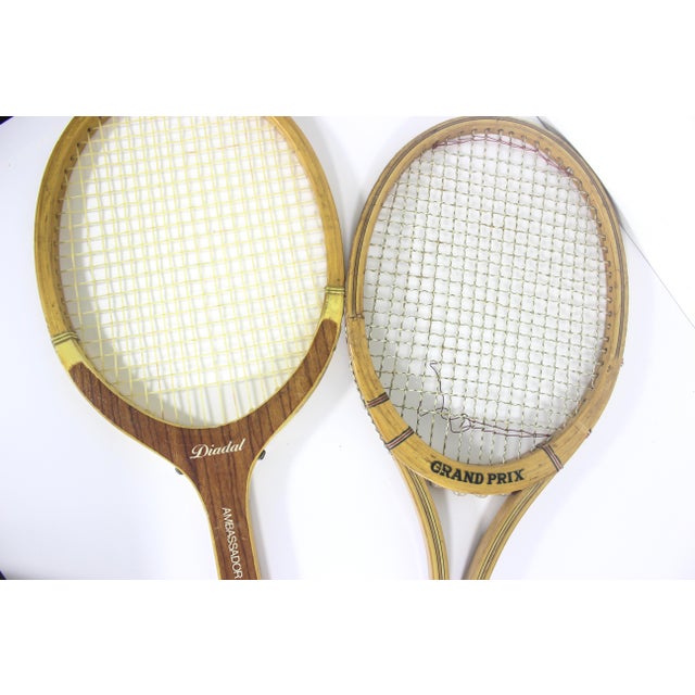Curated Pair of Vintage Tennis Rackets for Designer Decorating Wood Racquet Set of Two For Sale - Image 11 of 11