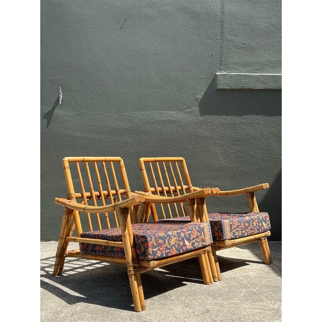 Vintage Pagoda Rattan Lounge Chairs After John Wisner For Sale - Image 10 of 12