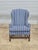 Traditional Late 20th Century Stickley Mahogany Williamsburg Mahogany Wingback Chair Schumacher Fabric For Sale - Image 3 of 11