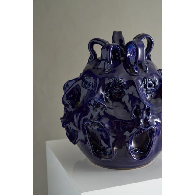 Early 21st Century Hand-Crafted Organic Modern Ceramic Vessel with Faces by John Rezner, 2010 For Sale - Image 5 of 9