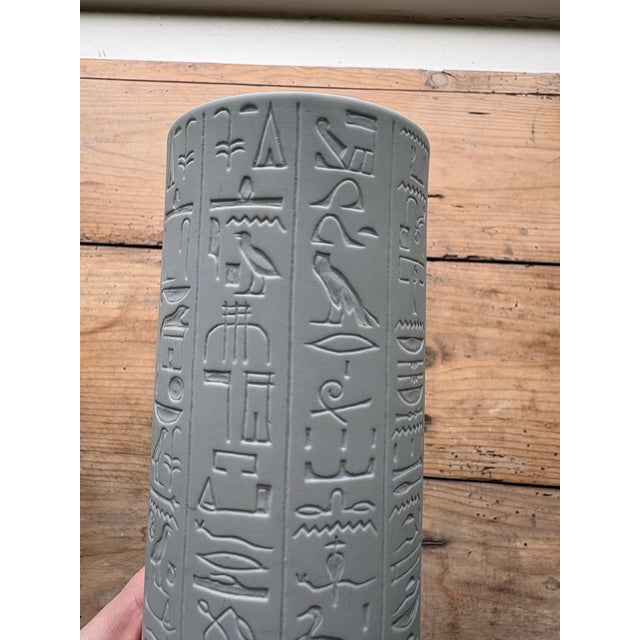 Vista Alegre Brooklyn Museum Collection White Hieroglyphic Vase For Sale In Seattle - Image 6 of 12