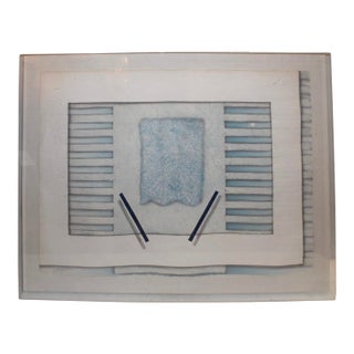 Abstract Print Enclosed in Plastic Case by Luis Mazzora For Sale