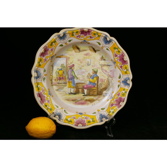 ONE OF FOUR SIMILAR PLATES AVAILABLE IN SHOP. From the potteries of Lille France in the late 19th century, a transferware...