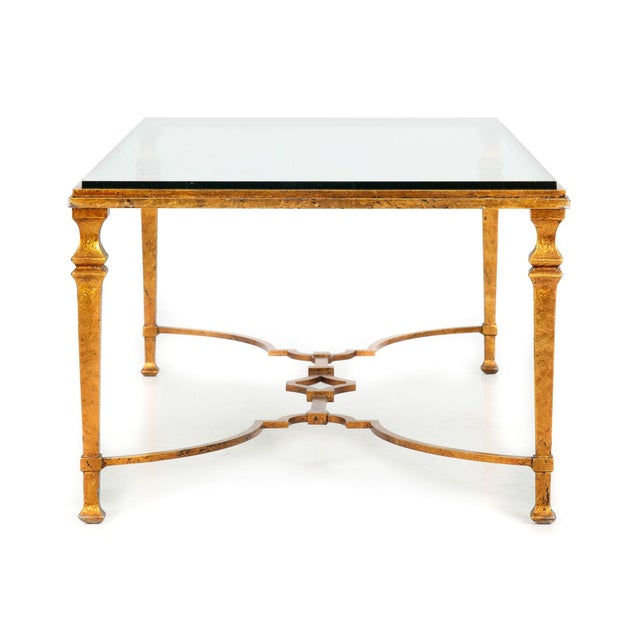 Modern Paul M. Jones Modern Gilt Iron Glass Cocktail Coffee Table For Sale - Image 3 of 18