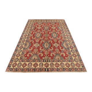 Kazak Rug 8'11'' X 11'7'' Red Wool Tribal Hand-Knotted Oriental Carpet For Sale
