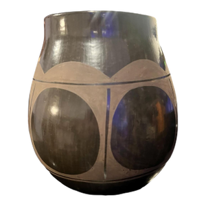D Aguilar Blackware Pueblo Pottery Vase-Southwestern-New Mexico-Native American