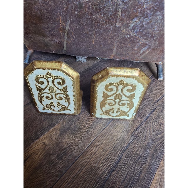 1960s Vintage Florentine Bookends For Sale - Image 5 of 12