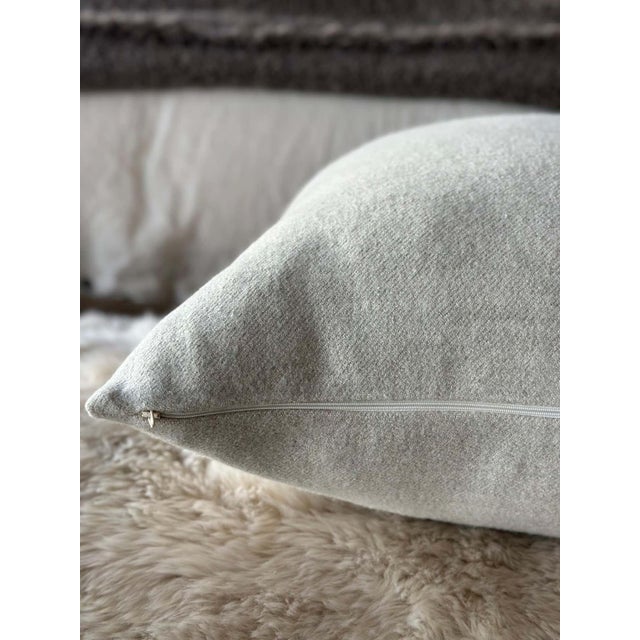 100% Belgian Linen and Wool Pillow With Hidden Zipper and Down Feather Insert For Sale In Los Angeles - Image 6 of 6