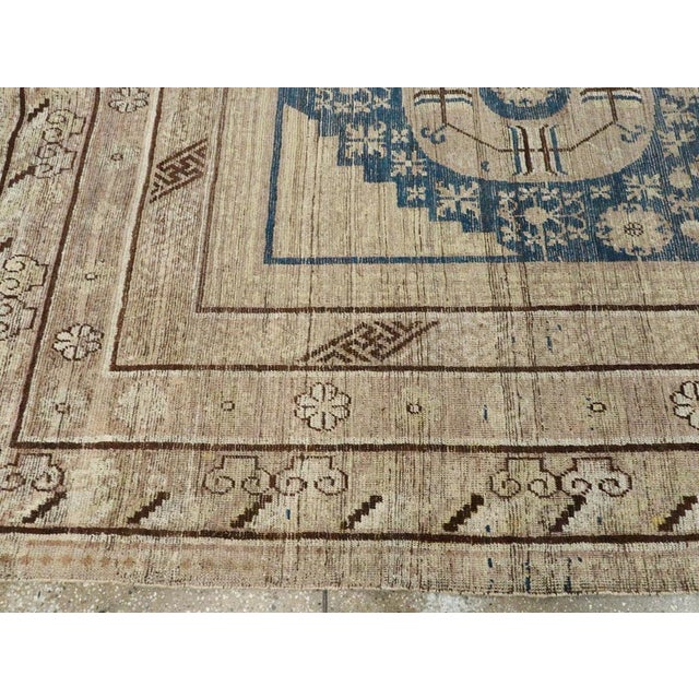 Beige Galerie Shabab Collection Late 19th Century East Turkestan Khotan Gallery Carpet For Sale - Image 8 of 10