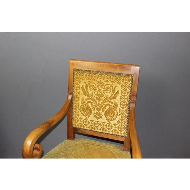 Brown Set of Restoration Walnut Armchairs For Sale - Image 8 of 12