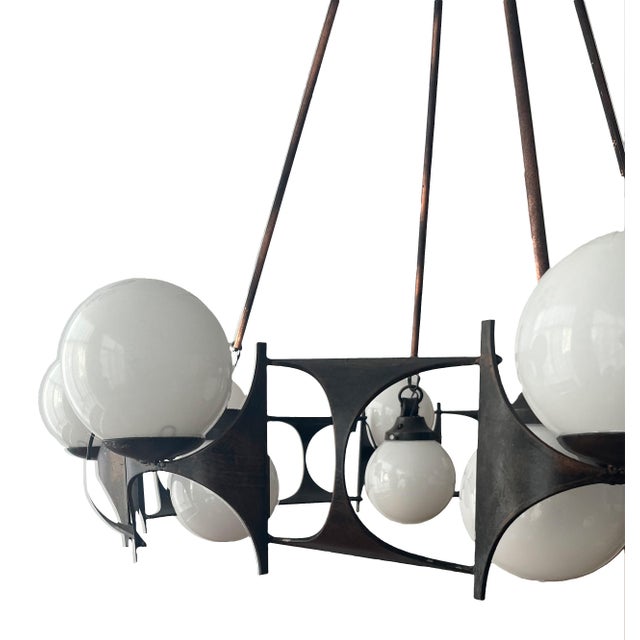Brutalist Style Chandelier, 1950s For Sale - Image 11 of 16