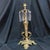 Stunning 1800’s gold gilded candle holder ornate design with crystal prisms