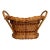 Arts & Crafts Wicker Bentwood Beaded Double Handle Basket For Sale