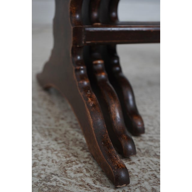 Habersham Distressed Painted Finish Italian Stack Tables For Sale - Image 9 of 12